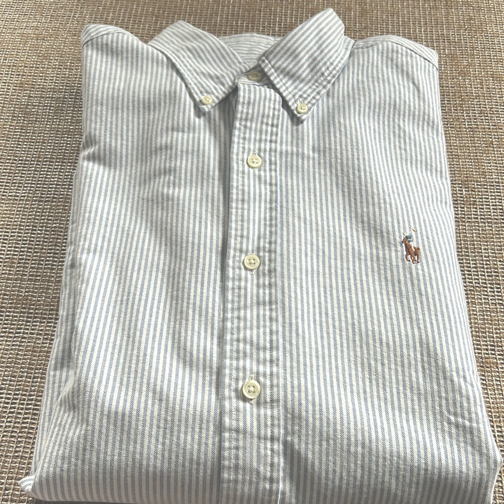 Ralph Lauren blue and white button down